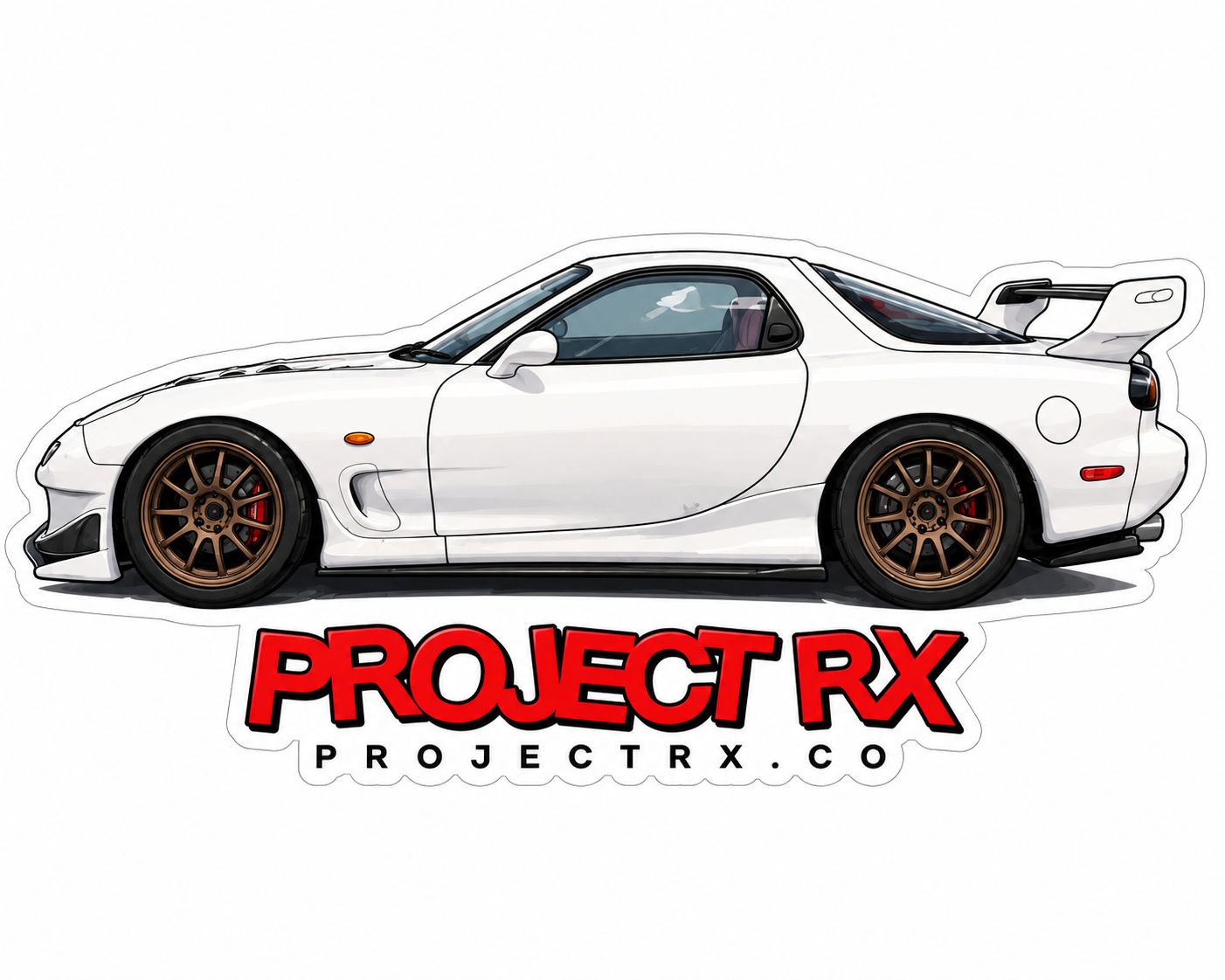 White Fd decal