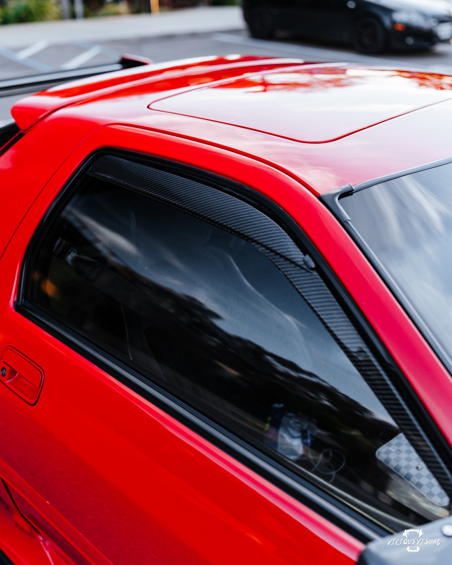 Rx7 Fc Carbon Fiber rain guards/ window visors