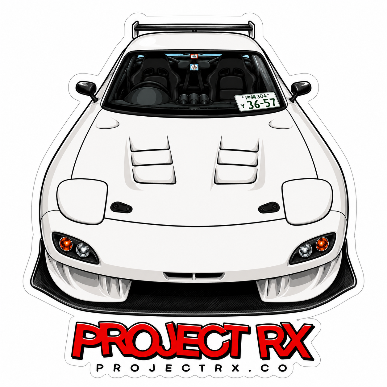 White fd front end decal