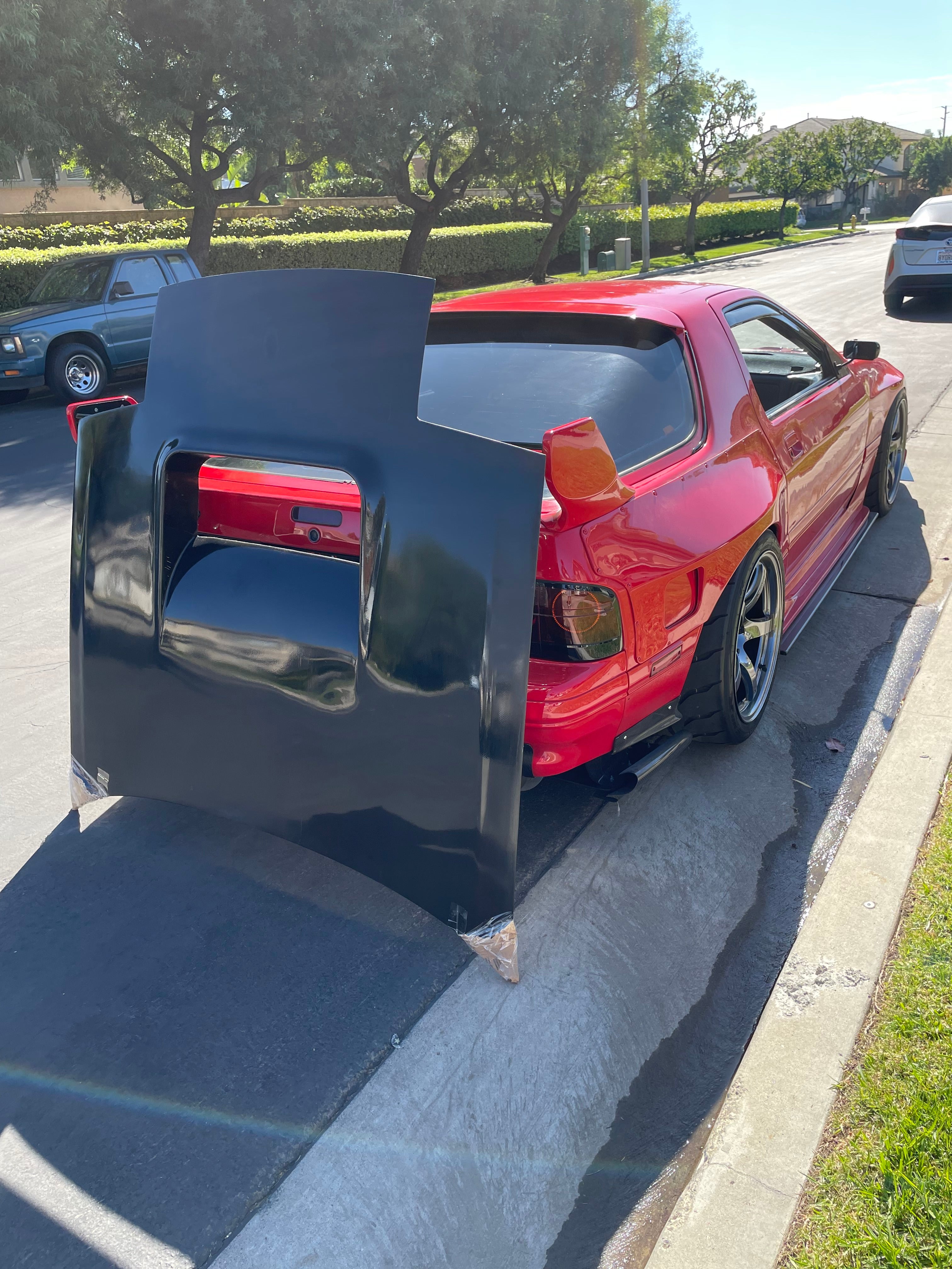 RX7 FC Drop Vent Hood Fiberglass Carbon Backed – Project.Rx