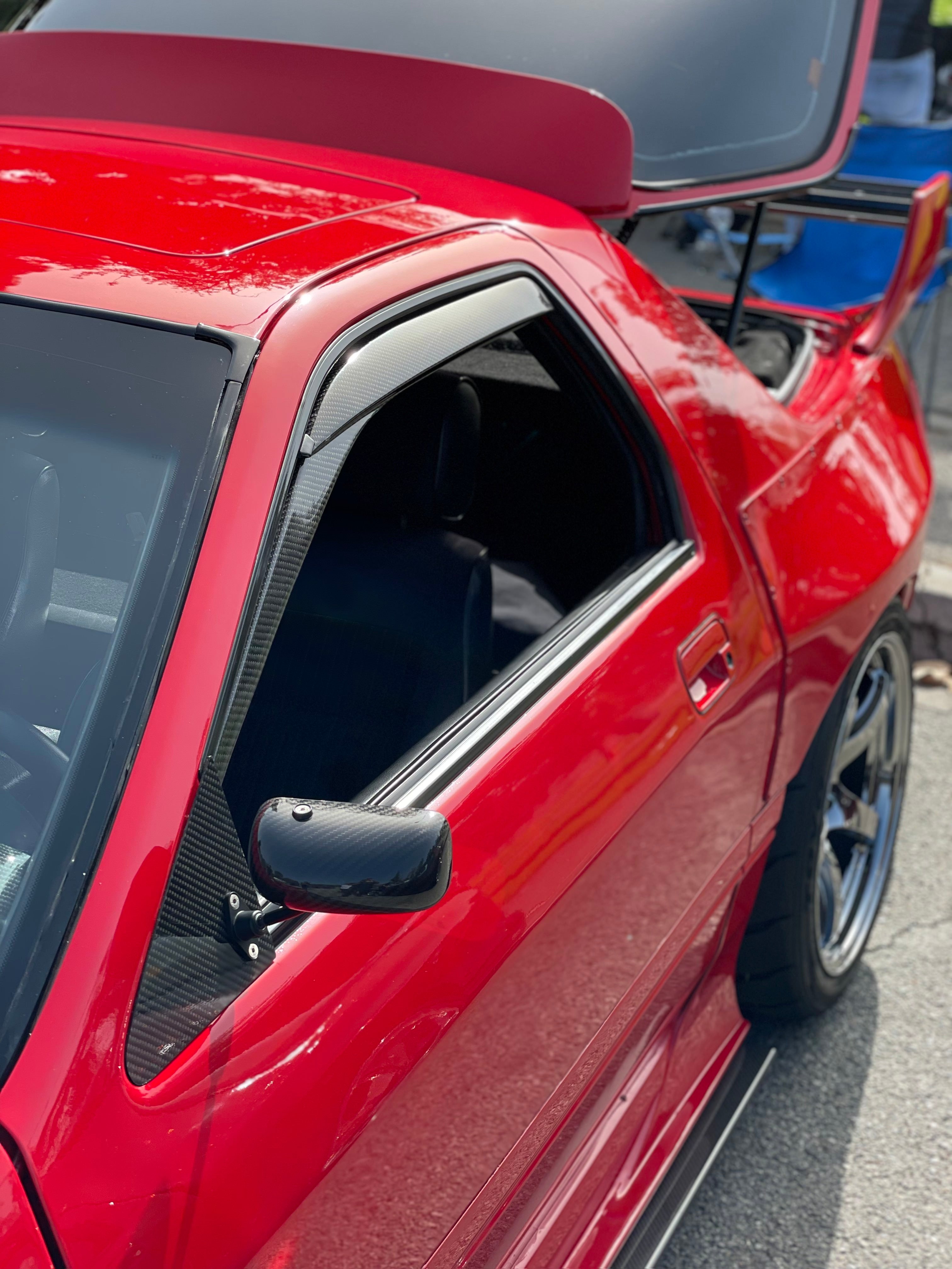 Fd Rx7 Side Window Caps Rx7 Fc Carbon Fiber rain guards/ window visors – Project.Rx